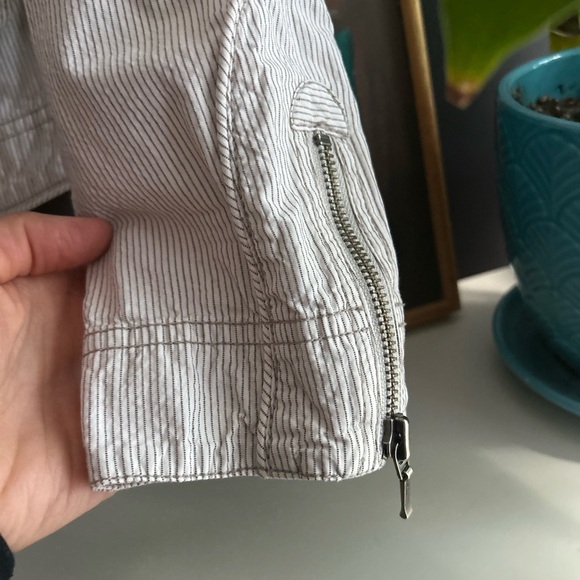 Sandwhich Stylish Boho Pinstripe White Jean Jacket 36 - Picture 6 of 16